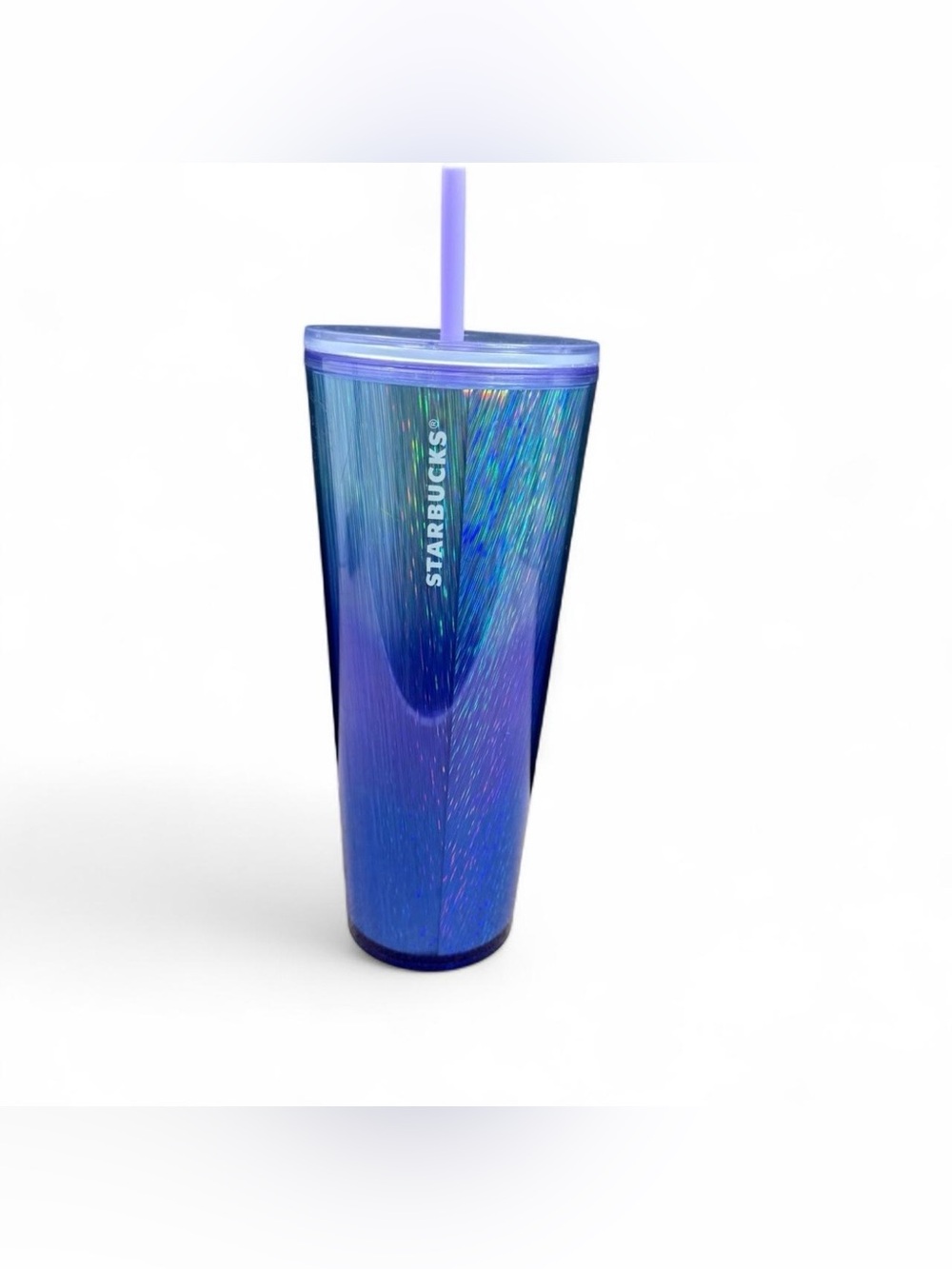 Starbucks Purple Blue Holographic Shimmer Venti Cold Cup Tumbler 24 oz